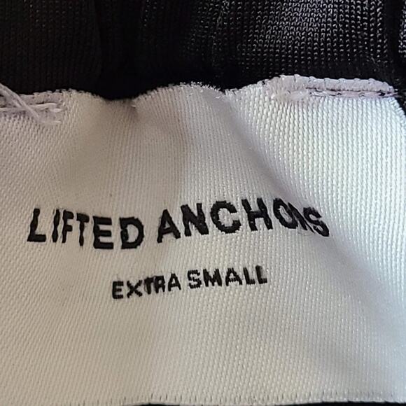 LIFTED ANCHORS Black Red Streetwear Track Pants Zipper Ankles Polyester Men's XS - Picture 7 of 9